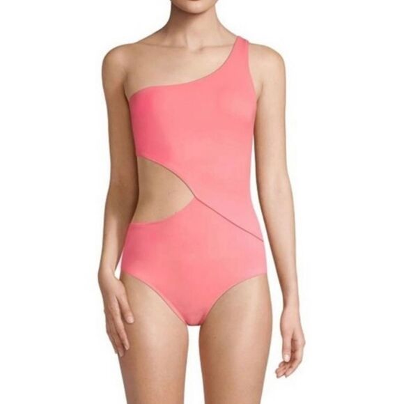 Solid & Striped The Claudia One Shoulder One Piece Swimsuit Flamingo Size M - Picture 4 of 15